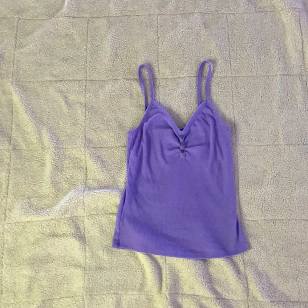 Purple button down tank top
